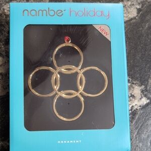 Nambe Christmas Ornament Five Golden Rings From The Fifth Day Of Christmas New